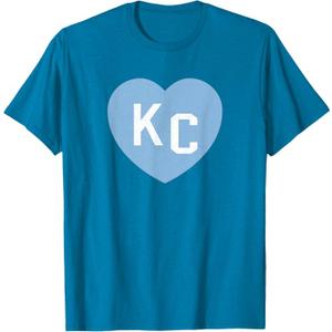 KC Heart 2-Letter KC (Kansas City) Love Powder Blue T-Shirt Medium