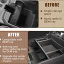 Muslogy Center Console Organizer Compatible with 2022-2026 Chevy Silverado/GMC Sierra 1500, 2024-2026 Silverado & Sierra 2500 3500HD Armrest Storage - Full w/Bucket Seats ONLY(Console Tray&Mats Set)