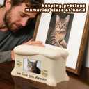pet urns for Cats - cat urns for Ashes with Photo Display and Golden paw Prints, 7.48l x 5.51w x 4.33h, cat urns for Ashes