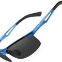 BIRCEN Polarized Anti-Glare Sunglasses for Men: Lightweight Metal Wrap around Sun Glasses UV Protection for Driving Fishing (G-blue-black)