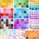 7200PCS 6mm Glass Beads Bracelet Making Kit, 144 Colors Assorted Crystal Beads for Bracelets and Jewelry Making, Round Crackle Glass Beads for DIY Necklace Friendship Bracelets Earring Crafts