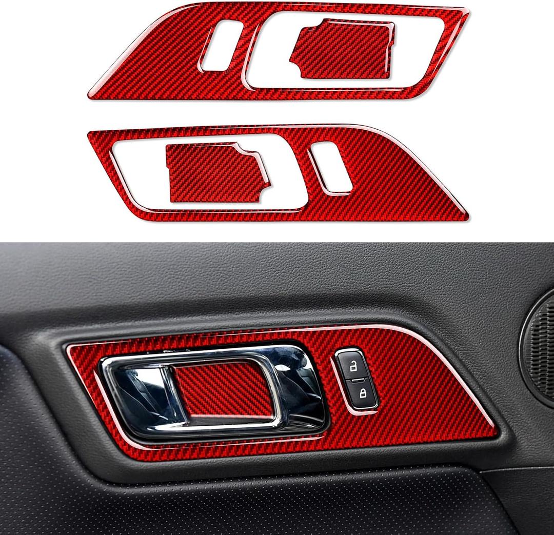 Car Door Handles Sticker Carbon Fiber Decal for Ford Mustang 2015 2016 2017 2018 2019 2020 2021 2022 2023 2024 Accessories