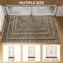 Door Mat Indoor Outside Entrance 36"x59", Low-Profile Non Slip Outdoor Inside Doormat Entryway Mat, Dirt Resistant Absorbent Front Porch Welcome Entry Mats, Washable Easy Clean, Brown