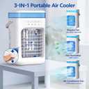 Portable Air Conditioners,Portable AC Unit with 3 Speed 2 Mist Modes Rapid Cooling,Mini Air Conditioner with 1000ML Water Tank 2/4H Timer LED Lights,Cooling AC Fan for Bedroom Office Camping Car RV