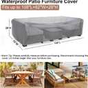 Mrrihand Heavy Duty Patio Furniture Covers, Outdoor Furniture Covers Waterproof Sectional Sofa Set , Patio Table and Chair Set Cover 108"L82"W28"H,Grey