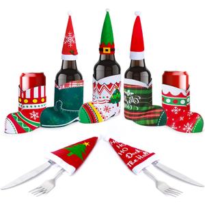 2 x 10pcs Christmas Can Cooler Coozie Combo for Party, Beer Can Coozy 12oz-16oz Bulk for Christmas Party Decoration Supplies