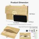 Gets Straw Clutch Purse for Women, Woven Beach Bag Summer Corssbody Purse Small Rattan Shoulder Bag for Travel Apricot