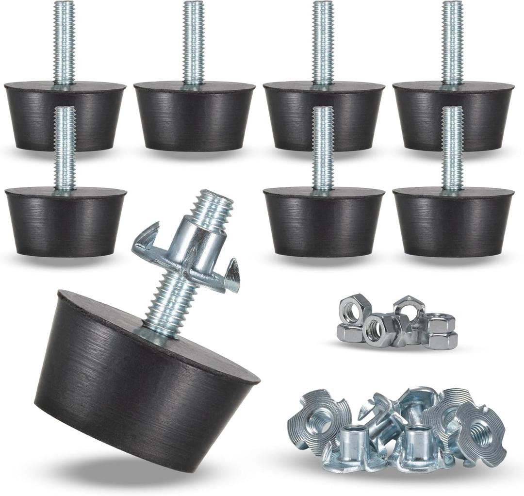 NEWBYTEK M6 Thread Furniture Feet Levelers, 8 PCS Adjustable Leveling Feet Screws in Threaded Furniture, Floor Protection Feet Glides Adjuster for Tables Chairs Cabinet Patio Furniture Legs