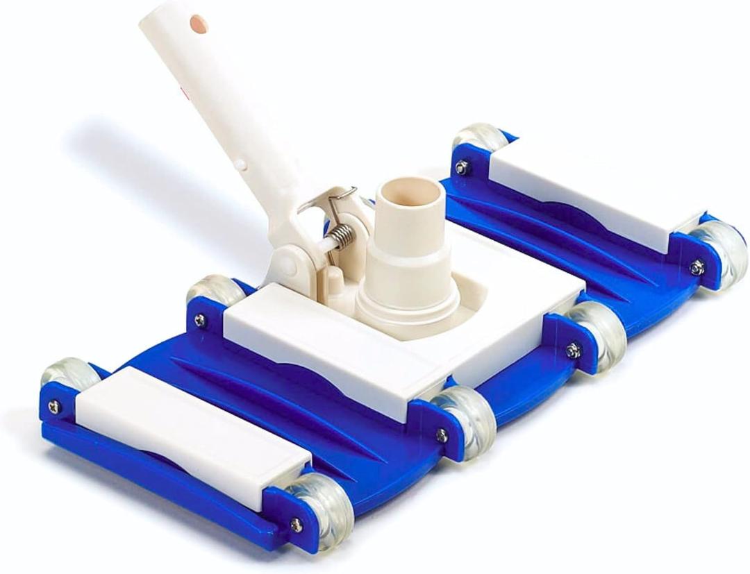 SWIMLINE HYDROTOOLS Manual Vacuum Head Attachment For Inground & Above Ground Pools |Weighted Flexible Swimming Pool Vac Head Rectangle Shape W/ Wheels| Swivel Hose 1-1/4 or 1-1/2| Clean 8150