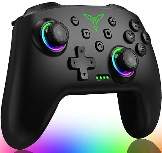 Switch Controller, Wireless Switch Controller Compatible with Switch Controller/Swicth 2/Switch Lite/OLED, Wireless Switch Controllers Work with iOS/Android/PC with RGB Light, Programmable, TURBO & Wakeup
