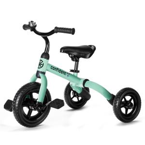 Ancaixin 3 in 1 Toddler Tricycles for 2-5 Years Old Boys and Girls with Detachable Pedal and Bell, Foldable Baby Balance Bike Riding Toys for 2+ Kids, Child Birthday Christmas New Year Gift Green