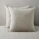 ATLINIA 100% Linen Pillowcases Set of 2, Euro Size 26" x 26" Pillow Case, Linen Pillow Sham