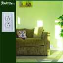 Pure White Classic Beadboard Wall Plates,Light Switch Covers,Electrical Outlet Covers, Switch Plates of Various Combination, Nature Bamboo Fiber Wall plate (1 Gang Duplex 4 Pack)