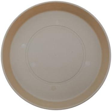 The HC Companies Round Prima Flower Pot Saucers - Plastic Plant Saucer for Outdoors & Indoors - Traditional Plant Pot Trays for Water Drainage -Durable Plant Tray (10.5-inch Sandstone, Pack of 2)