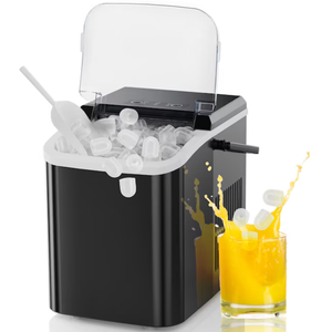 Sweetcrispy Auto-Cleaning 26.5 lb Ice Per day Portable/Countertop 2 Sizes Bullet Ice Maker ( Black )