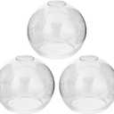Handblown Clear Seeded Glass Globe Shade 1.65" Fitter Opening Replacement Lamp Shade for Pendant Lights, Chandeliers, Wall Sconces, Vanity & Ceiling Fixtures (3 Pack)
