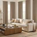 MIULEE Thick Linen Curtains 90 Inches Long Brown Tan Semi Sheer for Farmhouse/Living Room/Bedroom, Linen Textured Light Filtering Window Privacy Drapes with Back Tab Rod Pocket, 42Wx90L, Set of 2