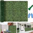 Artificial Boxwood Backdrop Roll: 48"x120" (40 sqft) UV-Anti Greenery Faux Grass Hedge for Indoor Outdoor Green Wall Decor, Patio Privacy Screen, Garden Fence Covering