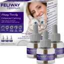 FELIWAY Optimum Cat Calming Diffuser Refill (3 Pack, 90 Day Supply)  Cat Pheromone Diffuser Refill for Advanced Support to Reduce Stress, Spraying, Scratching, Fighting and Hiding