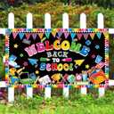 72x44Inch Colorful Back to School Decorations, Large Size Welcome Back to School Banner with 6M Rope,Reuseable School Backdrop Classroom Sign,First Day of School Banner for Hallway Wall Photo Backdrop (Mixcolor)