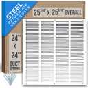 Handua 24"W x 24"H [Duct Opening Size] Steel Return Air Grille (HD Series) Vent Cover Grill for Sidewall and Ceiling, White | Outer Dimensions: 25.75"W X 25.75"H for 24x24 Duct Opening