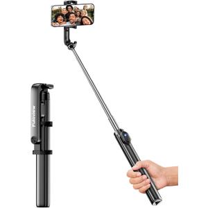 67 Selfie Stick Travel Tripod, Extendable Tripod for iPhone with Wireless Remote Control and Phone Holder, iPhone Stand for Photograph, Compatible with All Cell Phones, Black