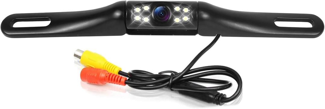 YUGUANG License Plate Backup Camera, AHD 1080P 170 Degree Wide View Angel Night Vision Guide Line On/Off Waterproof Reverse Rear View Camera for Car Truck