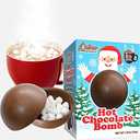 Christmas Hot Milk Chocolate Bombs, 12-Pack Chocolaty Hallow Filled with Mini Marshmallows Birthday, Cocoa Bombs (EXP 02/11/27)