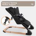 Baby Bouncer for Newborns 0-12 Months: 0-5 Years Portable Infant boy Bouncer Seat Chair in Black with Adjustable Recline & 3-Point Harness, Supports Up to 60 lbs