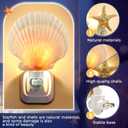Hortsun 2 Piece Seashell Night Light Seashells and Sea Animal Plug in Night Light Beach Theme Bathroom Decor for Bedroom Bathroom Kitchen Home Decor