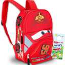 Disney Cars Mini Backpack for Boys Kids ~ Deluxe 12" Lightning McQueen School Bag with Stickers (Disney Pixar Cars School Supplies Bundle)
