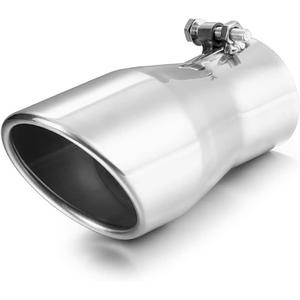A-KARCK Exhaust Tip 2.5" Inlet to 3.5" Outlet, 7" Overall Length Polishing Bolt On Exhaust Tailpipe Tip Protect Tailpipe