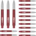 2 x CyeeLife Transparent Alunium-Plastic Dart Shafts 15pcs(5 Sets) 35mm/48mm (Red)