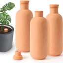 3pcs Terracotta Plant Watering Globes 3.5 * 10inch Terracotta Watering Pots Self Watering Planter 900ml for Indoor Outdoor Plants Clay Plant Watering Globes Planter Insert Watering Pots