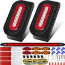 6 inch Oval Led Trailer Lights Kit with Mounting Brackets,Light Bar and Wiring, 2PCS Waterproof Stop Brake and White Backup Reverse Lights for Boat RV Truck (Oval Led Trailer Lights Kit)