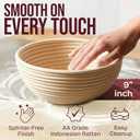 Superbaking 2 pcs Banneton Bread Proofing Basket, 9" Splinter-Free Round Rattan Bread Basket with Liners, Sourdough Starter Kit, Sourdough Bread Baking Supplies & Sourdough Kit, Bread Making Tools