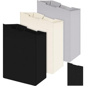 Windyun 3 Pcs Hypotenuse Laundry Sorter Replacement Bags Hamper Cart Removable Replacement Bags Laundry Storage Organizer Bag Hamper Liner, No Hooks 14.76 x 8.66 x 23.23/19.29" (Black,Beige,Gray)