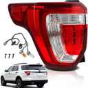 Tail Lights Compatible with 2016 2017 2018 2019 Ford Explorer Rear Brake Lamp Assembly With Wire Harness and Bulbs Replace FB5Z13405A (2016-2019 Ford Explorer, Left Driver Side)