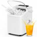 DUMOS Ice Maker Countertop, Ice Machine with Portable Handle, Basket and Scoop, 26lbs Daily, 9 Bullet Cubes in 6~8 Mins, Auto-Cleaning for Home, Kitchen, Office, Outdoors, RV Camping