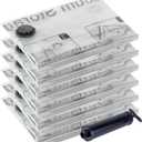 Vacuum Storage Bags 6 Jumbo, Space Saver Bags with Travel Hand Pump, Compression Airtight Sealer Bags for Clothes, Bedding, Pillows, Comforters, Blankets