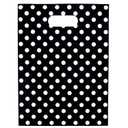 Choice Marts 100 Black Polka Dots Bags for Small Business 1.5Mil 9"x12" Perfect For Merchandise and Retail Extra Thick Glossy With Handles