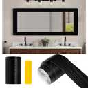 Alened 10M White Wood Grain Mirror Frame Border Peel and Stick Wallpaper, Removable PVC Waterproof Bathroom Mirror Tape Sticker Trim, Kitchen Wallpaper Self Adhesive Decor Sticker 3.93" x 393"