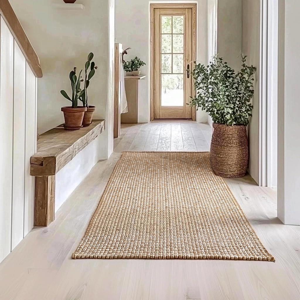 Vintage Soft Dark Brown Runner Rug for Bedroom,Rectangle Non-Slip Comfortable Dirt-Resistant Weave Area Rugs for Living Room Dining Room Kids Room Home Decorative, 3 x 4.9 Ft (2'11" x 4'11" (Rectangular), Alice)