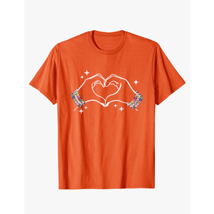 Heart Hands Taylor First Name Friendship Bracelet T-Shirt, Orange, Large