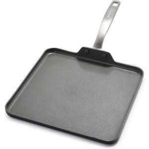 GreenPan Chatham Hard Anodized Healthy Ceramic Nonstick, 11" Griddle Pan, PFAS-Free, Dishwasher Safe, Oven Safe, Gray