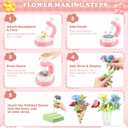 VoyCliza Flower Craft Kit for Girls Ages 4-8  DIY Bouquet Maker Toy with Wrapping Paper, Creative Art Birthday Gift for Kids, Educational Craft Toys for Girls Age 5 6 7