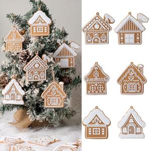 Sosation 24 Pcs Christmas Gingerbread House Ornaments Gingerbread Hanging Decorations Silicone Christmas Ornaments with Ropes for Xmas Tree Winter Crafts