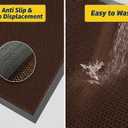 Muddy Mat Meshy Mat Door Mat Heavy-Duty Quick-Dry Floor Mat, Sand & Dirt Trapper for Indoor & Outdoor, Ideal for Entrance, Mudrooms,Patios & Garages,Low-Profile,Non-Slip,Washable Brown 17"x30"x0.4"
