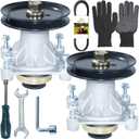 2 Pack 604214 Spindle Assembly with 603987 Pulley 793828 Belt Replaces Hustler 604214 Spindle Assembly Hustler Part 604214 Hustler Spindle 604214 Spindle 604214 Hustler Raptor Spindle 604214