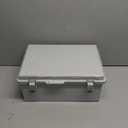 BSEED Waterproof Electrical Junction Box, Outdoor Enclosure with Hinged Cover, Mounting Plate & Wall Brackets - Lockable ABS Plastic Box for Router, Switch, Electrical Project (Grey, 13.8"9.8"5.9")